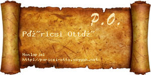 Páricsi Ottó névjegykártya